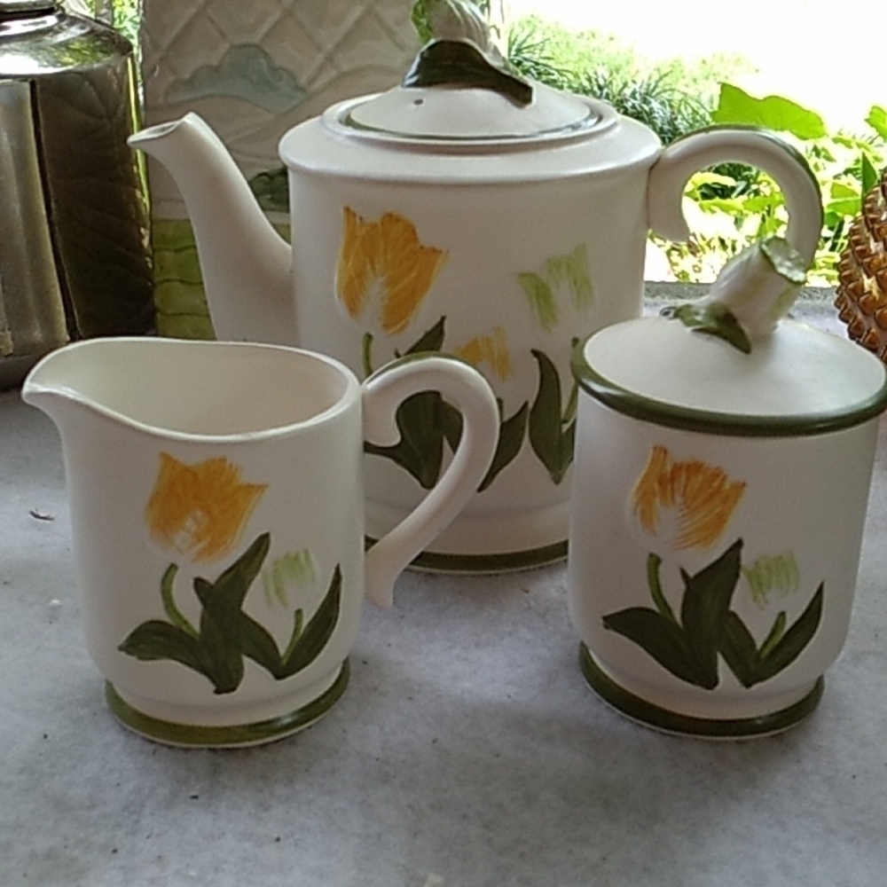 Forever Yours Japan tea pot creamer sugar dish set